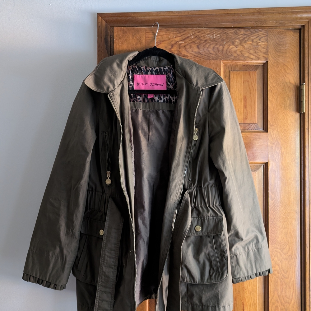 Betsey Johnson Leopard Print Lined Jacket
